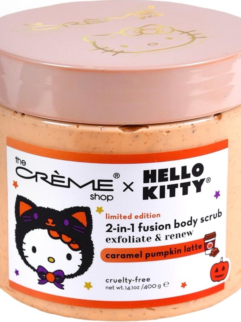 The Crème Shop x Hello Kitty Caramel Pumpkin Latte 2-in-1 Body Scrub 14.1 oz